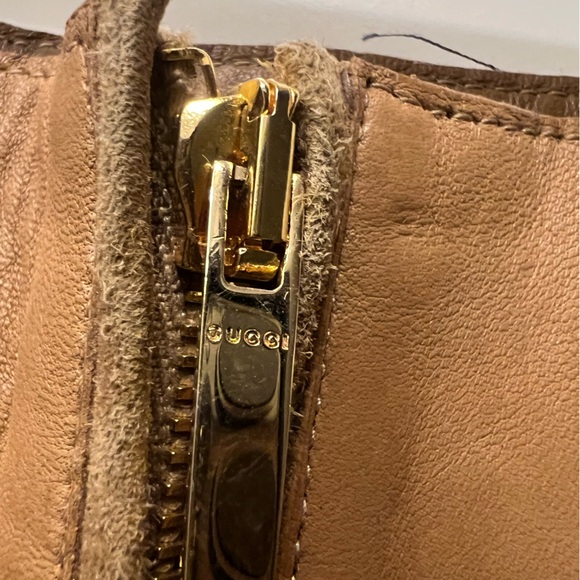 Exquisite Vintage Gucci Rich Tan Leather Skirt XS - Picture 4 of 9